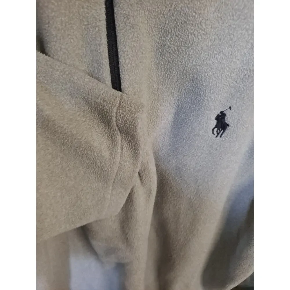 Polo Ralph Lauren White with Black Trim Fleece‎ Performance Top Size XL